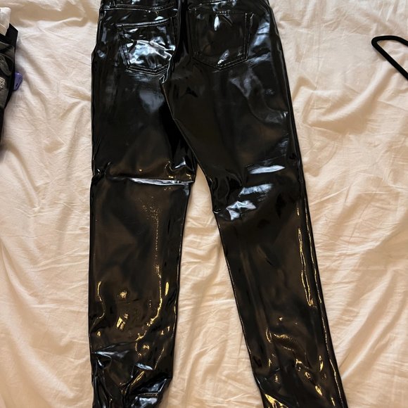 Vintage Topshop Jamie Moto Vinyl Trousers - Picture 2 of 4
